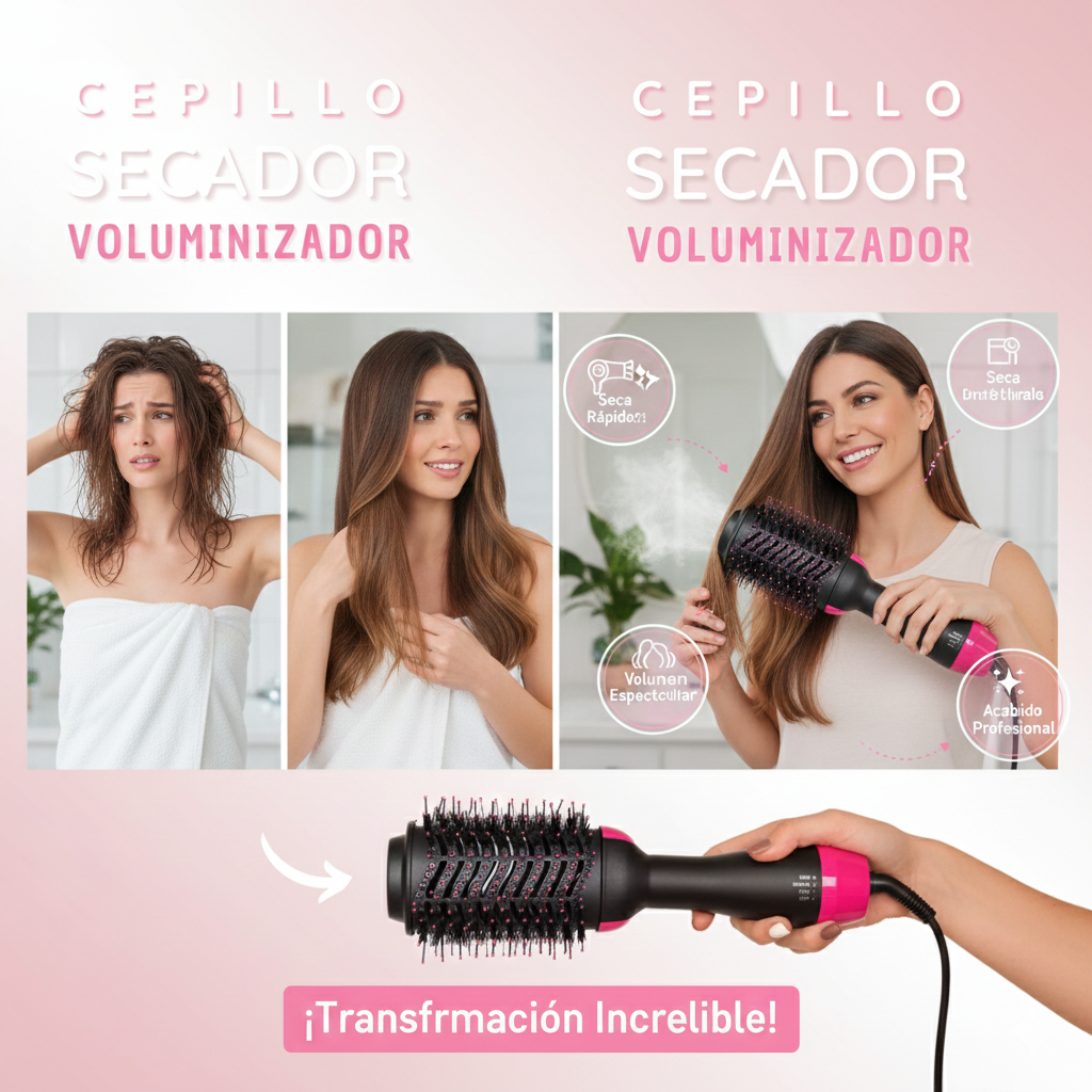 Cepillo 3 en 1 Peina - Seca - Alisa